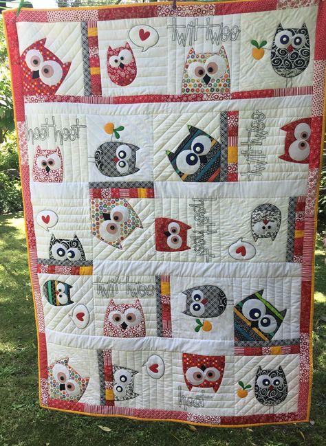 Owl Quilts Ideas, Applique Baby Quilts Patterns, Owl Quilt Block, Owl Patchwork, Owl Quilt Pattern, Owl Baby Quilts, Farm Quilt Patterns, Education Tattoos, Tattoos Architecture