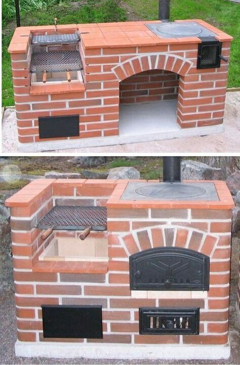 Brick Bbq, Brick Pizza Oven, Outdoor Barbeque, Outdoor Kitchen Plans, Backyard Fireplace, Patio Decorating Ideas On A Budget, In Front Of House, Small Backyard Patio, Small Backyard Pools