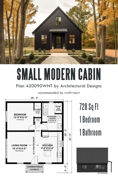 Small Modern Cabin House Plans, 1 Bed Cabin Floor Plans, Cabin Layout Small, Camp House Ideas Interiors, Santo Domingo, 800 Sq Ft Cabin Plans With Loft, 3 Bed 2 Bath Tiny House, One Room Barndominium, 28 X 28 Floor Plans