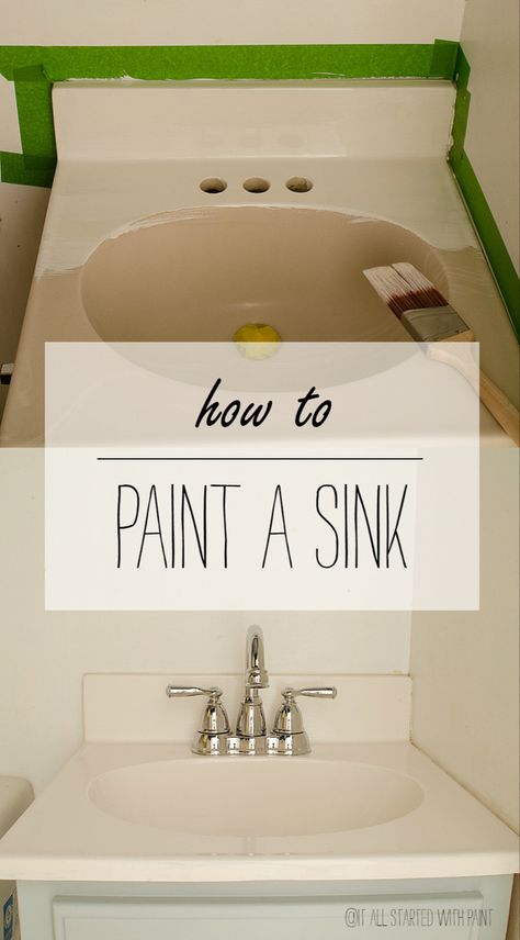 How To Paint A Sink Paint A Sink, Painting A Sink, Sink Decor, Diy Bathroom Makeover, Walk In Shower Designs, Trendy Bathroom, Bathroom Redo, Steampunk Style, Easy Home Decor