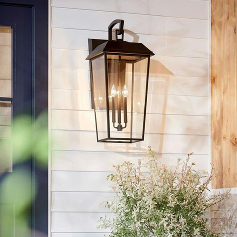 Mathus 3 Light Outdoor Wall Light Olde Bronze Cottage Exterior Lighting, Exterior Sconces Front Door, Exterior Lighting On House, Farmhouse Outdoor Lighting, Outdoor Garage Lights, Craftsman Lighting, Porch Light Fixtures, Front Door Lighting, Front Porch Lighting