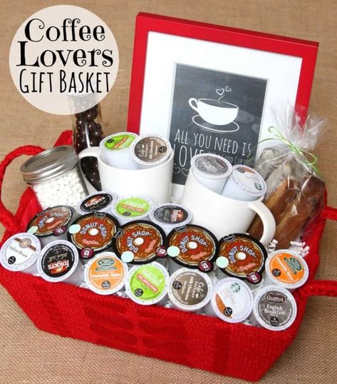 Coffee Lover Gifts Basket, Auction Gift Basket Ideas, Fundraiser Baskets, Silent Auction Baskets, Auction Basket, Christmas Gift Baskets Diy, Auction Baskets, Raffle Basket, Raffle Baskets