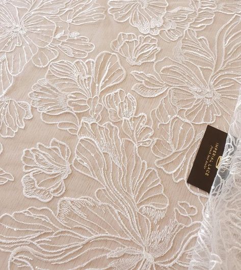 Imperial Lace on Instagram: “HOT NEW ivory beaded floral embroidery lace fabric🕊😍 Clothe yourself in our laces! #bestlace #lacetrim #ivory #white #ivorylace #beaded…” Gold Lace Fabric, Couture 2024, Embroidery Tulle, White Lace Fabric, Veil Lace, Lace Crafts, Wedding Embroidery, Ivory Lace Dress, Wedding Shoes Lace