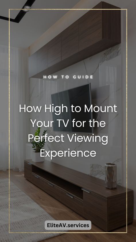 When it comes to creating the perfect home cinema or cosy living room setup, the placement of your television plays a crucial role. Too high or too low, and you could find yourself craning your neck or losing that immersive experience we all crave from our favourite films and shows. But how do you strike the right balance? In “The Ultimate Guide: How High to Mount Your TV for the Perfect Viewing Experience,” we’ll explore the key factors that contribute to optimal TV placement. 65” Tv Wall Mount, Celing Mount Tv, Hanging Tv On Wall Living Rooms Height, Tv On Tall Wall High Ceilings, Tv Placement On Wall, How High To Mount Tv Over Console, Height Tv On Wall, Tv Wall Height, How High Should Tv Be Mounted Above Console