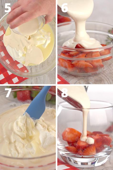 Fresas con crema or mexican strawberries and cream is a refreshing, simple dessert that bursts with the fresh flavors of strawberries. This quick delight is an effortless treat you’ll love serving to family and friends after any dinner. This popular Mexican dessert is perfect whenever you don’t want to spend a lot of time making dessert in the kitchen but want to wow your tastebuds. Fresas Crema Recipe Mexican, Mexican Strawberries And Cream, Instant Dessert Recipes, Mexican Strawberries, Strawberries And Cream Recipe, Sour Cream Uses, Instant Dessert, Crema Recipe, Mexican Dessert Recipes