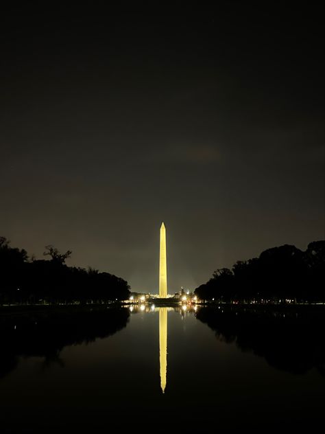 nightlife in washington dc, washington monument by the reflection pool #travel #sculpture #usa #monument #reflection #aesthetic Washington Dc Night Aesthetic, Washington Dc Nightlife, Dc Nightlife, Washington Dc At Night, Washington Dc Aesthetic, Reflection Aesthetic, Dc Aesthetic, Reflection Pool, 4 Family