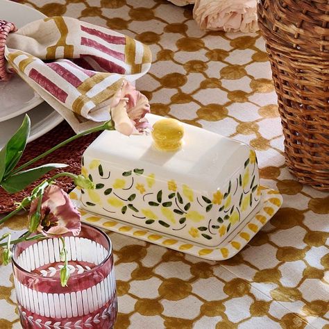 Hand Painted Floral Ceramic Dinnerware Butter Dish | Greenrow Ceramic Butter Dish, Ceramic Dinnerware, Best Build, Pottery Painting, Outdoor Entertaining, Butter Dish, School Days, Floral Painting, Unique Pieces