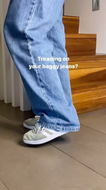 Payal Agarwal | Content Creator on Instagram: "No more stepping on your long, baggy jeans!

With this quick safety pin trick you can lift the back hem of your jeans and prevent them from being walked on!🥰

Follow along for more tips #baggyjeans #wardrobehacks #fashiontips #tipsandtricks #hem #longpants #homehacks #adidas #hacks #outfithacks" Baggy Jeans Hack, Long Baggy Jeans, Hem Jeans, Safety Pin, Baggy Jeans, Long Pants, Content Creator, No More, Fashion Ideas