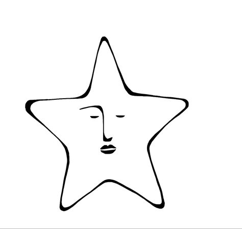 Star With Face, Star Face Tattoo, Face Tattoo Design, Star Face, Pixel Art Landscape, Star W, Doodle Ideas, Star Character, Face Sketch