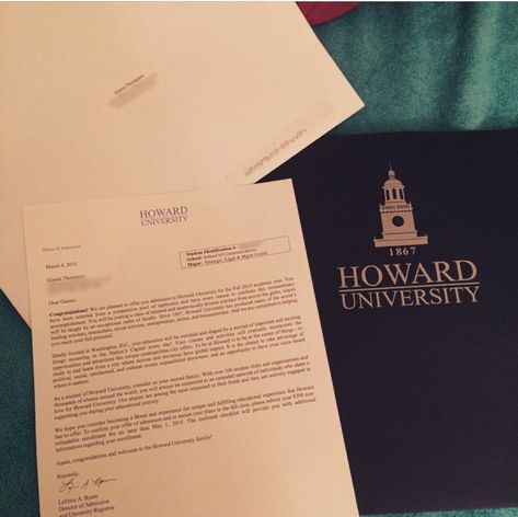 Howard Acceptance Letter, Howard University Acceptance Letter, Spelman Acceptance Letter, Howard Law School, College Acceptance Letter Aesthetic, Acceptance Letter Aesthetic, Howard University Aesthetic, Howard Aesthetic, Hbcu Life