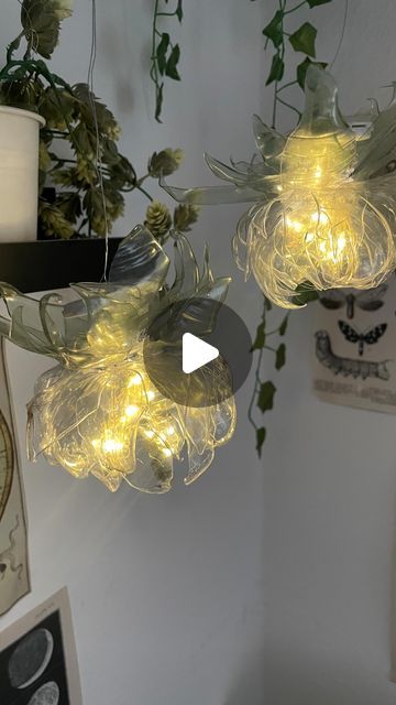 Derya🥐🥐 on Instagram: "water lily light DIY🪷✨" Flower Lamp Diy, Scad Dorm, Diy Luminaire, Arts And Crafts For Adults, Plastic Bottle Flowers, Diy Plastic Bottle, Flower Chandelier, Flower Lamp, Upcycle Sewing