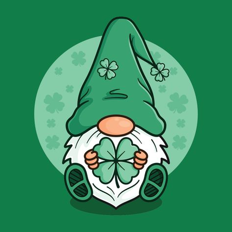 Saint Patrick's Day Gnome on Threadless Irish Gnome, Cute Tshirt Designs, Lucky Four Leaf Clover, Saint Patrick's Day, Shirts For Teens, Green Outfit, Saint Patrick, Four Leaf, Leaf Clover