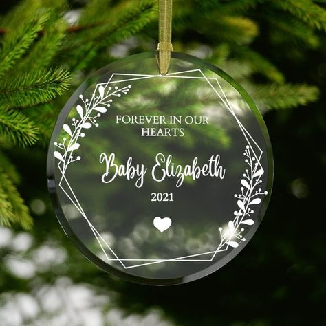 Baby Memorial Ornament 11 Forever in Our Hearts Baby Loss | Etsy Personalized Retirement Gifts, Wedding Gifts For Bride And Groom, Cadeau Parents, Goddaughter Gifts, Adoption Gifts, Godparent Gifts, Birthday Keepsakes, Wedding Gifts For Groom, Baby First Christmas Ornament