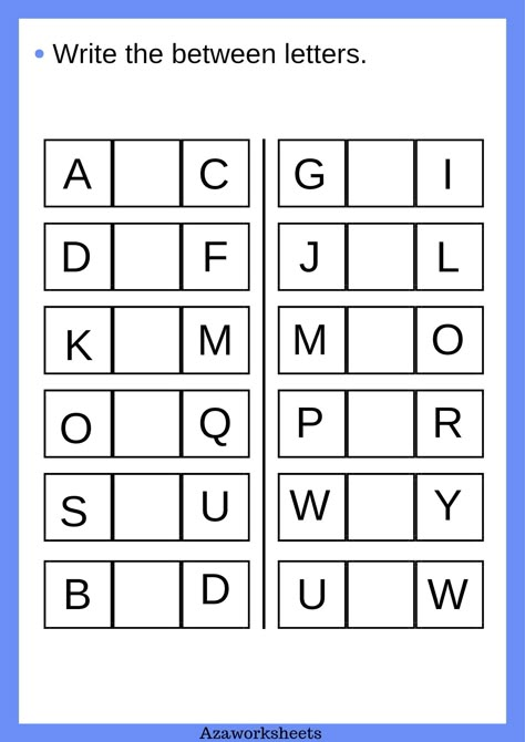 Write Missing Alphabet Worksheet, After Letter Worksheet, Phonics Games Kindergarten, Preschoolers Worksheets, Worksheets For Playgroup, Worksheet For Nursery Class, Kids Den, Alphabet Practice Worksheets, Letters Worksheets