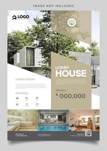 REAL ESTATE MARKETING FLYER, 23 Best Premium Graphics on Freepik Residential Brochure Design, Real Estate Print Ads, Real Estate Flyer Design Ideas, Flyers Design Layout, Real Estate Advertising Design, Flier Designs, Real Estate Marketing Flyers, Real Estate Flyer Design, Poster Examples