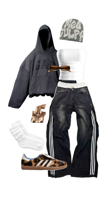 cheetah sambas, y2k, outfit idea, inspo, fit inspo, gap hoodie, adidas samba, ahs, ahs style Retro Adidas Outfits, Ahs Style Outfits Winter, Cheetah Sambas Outfit, Ahs Winter Outfits, Ahs Outfit Ideas, Ash Style Outfit, Ahs Aesthetic Outfits, Cheetah Sambas, Street Wear Nails