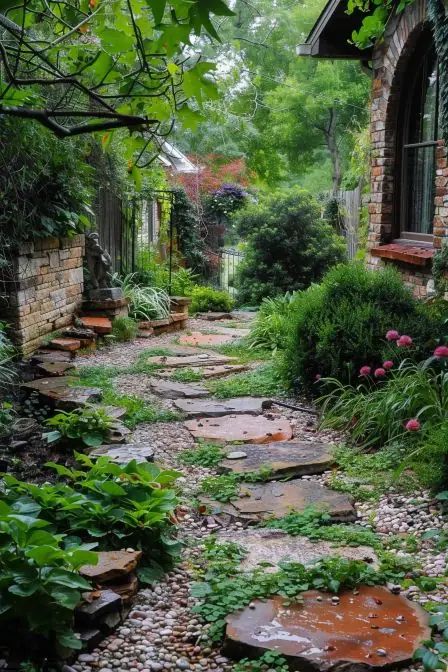 Big Garden Layout, Hidden Garden Ideas, Side Path, Flower Path, Best Garden Layout, Dream Backyard Garden, Garden Layout Ideas, Small Garden Landscape, Narrow Garden