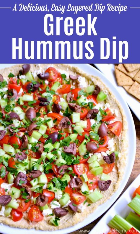 Greek Hummus Recipe, Greek Hummus Dip, Boat Dip, Greek Hummus, Hummus Appetizers, Greek Layer Dip, Greek Menu, Greek Dip, Eat Greek