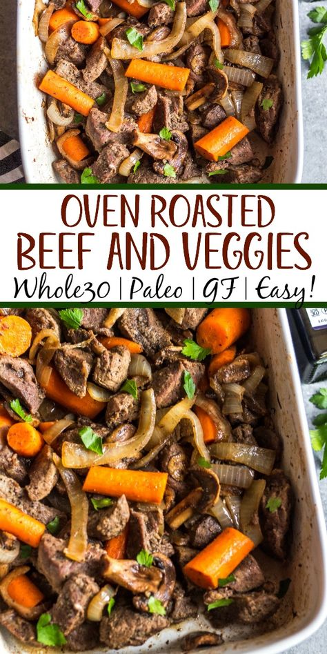 Recipes With Beef Chunks, Beef Chunks Recipes, Beef Chuck Recipes, Whole30 Beef Recipes, Roast Beef With Vegetables, Oven Roast Beef, Whole30 Beef, Lamb Biryani, Beef Chunks