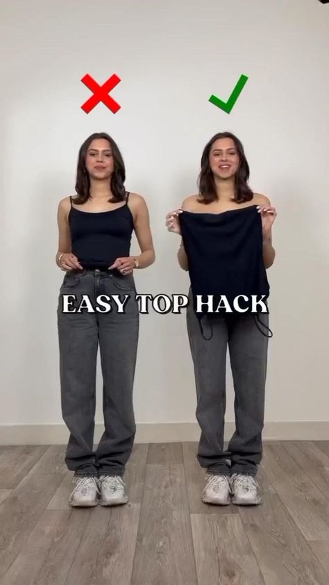 Crop top hack🦄🦄 in 2022 | Cute outfits, Simple trendy outfits, Diy fashion Mekap Mata, Diy Outfits, Diy Clothes Hacks, Mode Tips, Diy Vetement, Trendy Outfits For Teens, Diy Clothes Life Hacks, Quick Outfits, Fashion Hacks