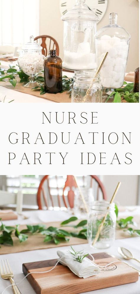 Nursing Party Ideas Graduation, Nurse Party Centerpieces, Nurse Party Theme, Nurse Graduation Party Food, Black Nurse Graduation, Nurse Graduation Party Ideas, Nursing Graduation Party Ideas, Graduation Party Drinks, Nurse Grad Parties