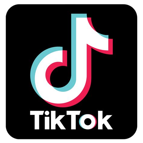 Black, Pink, Tiktok Logo, Tik Tok, Black And White, Red, White