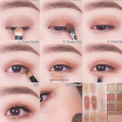 Makeup Ulzzang, Korean Eye, Asian Makeup Tutorials, Makeup Asian, Membentuk Alis, Bentuk Alis, Soft Eye Makeup, Mekap Mata, Korean Makeup Look