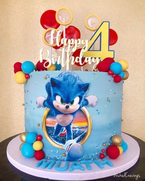 Sonic Cake Theme, Cake Sonic Ideas, Sonic Buttercream Cake, Sonic Birthday Cake Ideas, Sonic Birthday Cake Boys, Sonic The Hedgehog Birthday Party Cake, Sonic Torte, Tort Sonic, Sonic Cakes For Boys