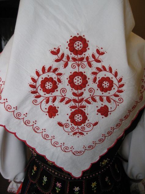 Lemko folk dress from the village of Hrab Ukranian Folk Embroidery, Czech Folk Embroidery, Polish Embroidery Patterns, Transylvanian Embroidery, Polish Embroidery, Scandinavian Embroidery, Modern Folk Art, Wire Crochet Jewelry, Polish Folk Art