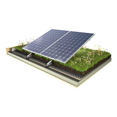 Solar Panel Roof Design Green Building, Bifacial Solar Panels, Solar Panel Roof Design, Solar Panels On Roof, Green Roof System, Solar Panels Roof, Drawing Architecture, Pv Panels, Green Roofs