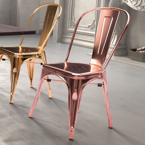 Zuo Modern Elio Dining Chair - Rose Gold Rose Gold Chair, Rose Gold Rooms, Home Craft Decor, Gold Dining Chairs, Tolix Chair, Gold Room, Chrome Chair, Mezzanine Floor, Dinner Chair