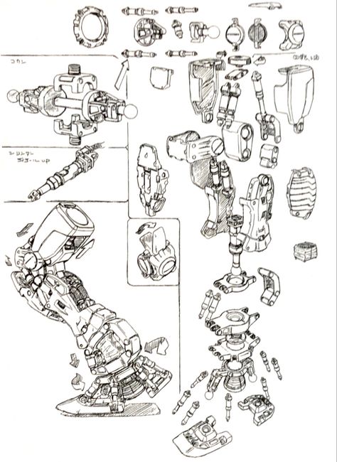 How To Draw Mecha, Mecha Art Illustrations, Mech Drawing, Robot Mechanics, Robot Design Sketch, Robot Sketch, Perfect Grade, Robot Parts, Arte Robot