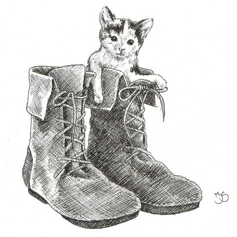 ink drawing Boots Facing Forward Drawing, Boots Design Drawing, Boot Design Drawing, Boots Art Drawing, Cat In Boots Drawing, Old Boots Drawing, Boots Ink Drawing, Boots Sketch, Drawing Boots