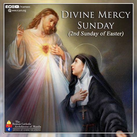 3/3 Second Sunday of Easter would henceforth be known as Sunday of the Divine Mercy. #DivineMercy #DivineMercySunday #BlessedSunday #ThankfulGratefulBlessed credit to HugotSeminarista | TheBeautyOfMyCatholicFaith Feast Of Divine Mercy Sunday, Divine Mercy Sunday Food, Divine Mercy Feast Day, Divine Mercy Novena Day 1, The Chaplet Of Divine Mercy, Divine Mercy Novena, St Faustina Kowalska, Divine Mercy Sunday, First Sunday Of Advent