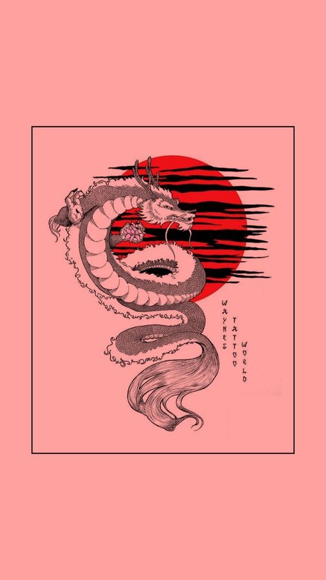 Dragon Asethic Wallpaper, Japan Dragon Wallpaper, Oni Wallpaper Iphone, Sun Dragon Tattoo, Japanese Dragon Wallpaper, Japan Dragon Art, Wallpaper Iphone Dragon, Dragon Iphone Wallpaper, Oni Wallpaper