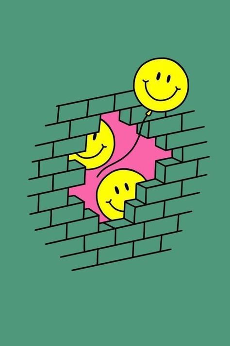 Posters Diy, Minimal Shirt Design, Weekly Inspiration, Procreate Ipad Art, Dream Journal, Smiley Faces, Ipad Art, Simple Illustration, Brick Wall