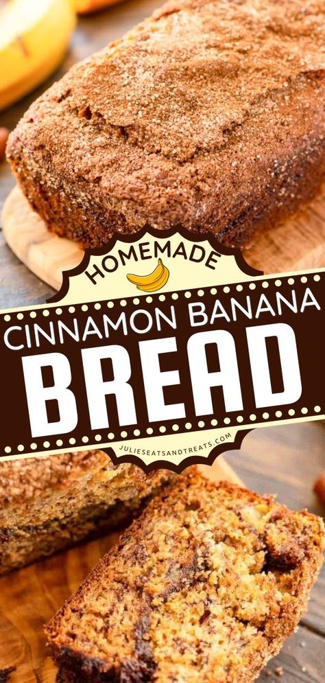 Cinnamon Banana Bread, back to school recipes, quick bread for breakfast Cinnamon Banana Nut Bread, Cinnamon Banana Bread Recipe Easy, Banana Bread Recipe With Cinnamon, Banana And Cinnamon Bread, Banana Bread Mix Recipes, Banana Bread Cinnamon Crumb, Banana Cinnamon Bread Recipe, Banana Bread Recipe Cinnamon Swirl, Bad Banana Recipes