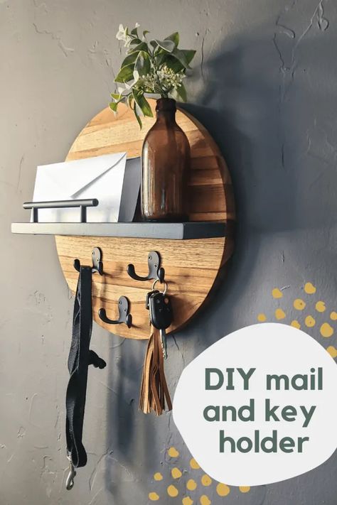 Key Rack Diy, Diy Mail, Key Holder Diy, Mail And Key Holder, Key Rack, Woodworking Plans Free, Key Holder, Decor Project, Pisa