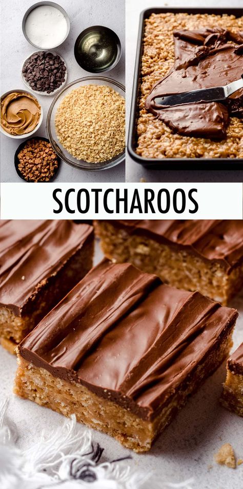 Scotcharoos Recipe, Peanut Butter Dessert Bars, Butterscotch Topping, Scotcheroos Recipe, Peanut Butter Blossom Cookies, Peanut Butter Nutella, Crispy Rice, Cereal Treats, Butter Rice