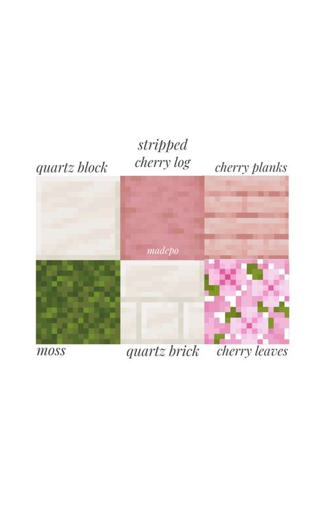 Minecraft Building Ideas New Update, Minecraft 1.20 Block Palette, Minecraft New Update 1.20, 1.20 Minecraft Update, Cherry Block Palette, Pink Block Pallet Minecraft, Pink Minecraft Palette, Minecraft Pink Pallet, Minecraft 1.20 Update