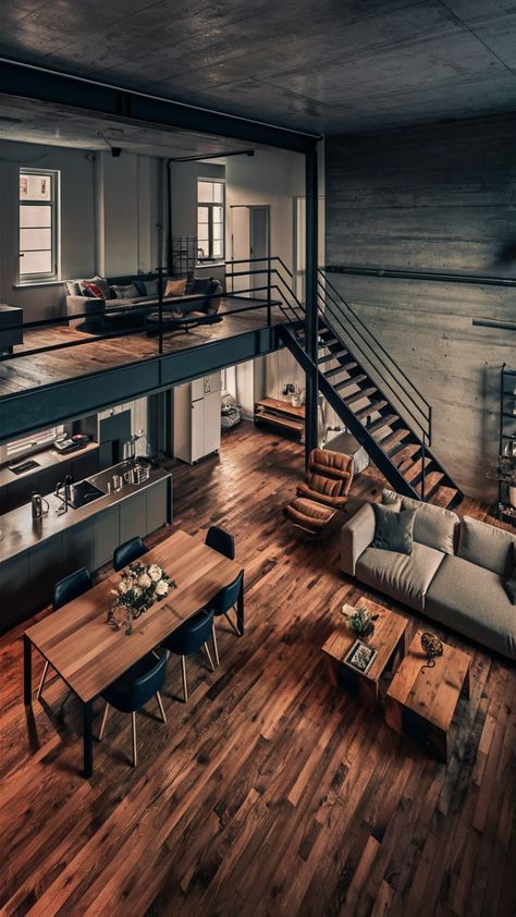 Loft House Kitchen, Bohemian Loft Apartment, Brazilian Interior Design, Minimalist Loft Apartment, Loft House Interior, Loft Industrial Design, Loft Type House, Urban Loft Apartment, Luxury Loft Apartment