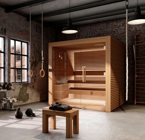 Our Saunas - Home Gym - Los Angeles - by Nordic Sauna | Houzz UK Home Gym And Sauna, Home Gym Sauna, Sauna Architecture, Sauna Aesthetic, Nordic Sauna, Wellness Lounge, Sauna Bathroom Design, Gym Architecture, Modern Saunas