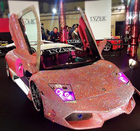 Pink Diamond Studded  Lambo 996 Porsche, Pink Lamborghini, Aventador Lamborghini, Glitter Car, Lamborghini Murcielago, Top Luxury Cars, Girly Car, Lamborghini Cars, Classic Vehicles