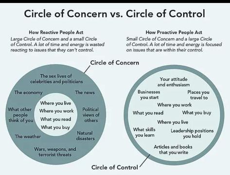 There will always be things outside our circle of control, such as what the government does next. However, there are also things that are within our control, such as how we  spend our time right now and how much media we watch/listen to.   I am choosing to read, sleep, spend time with my puppies, skype or call loved ones, eat healthily, have candlelit baths, listen to music and podcasts and think about my plans for after things have settled down.   As with all things, this too shall pass. Circle Of Control, James Clear, Highly Effective People, Why Read, Counseling Resources, Group Therapy, Therapy Tools, 7 Habits, Therapy Ideas