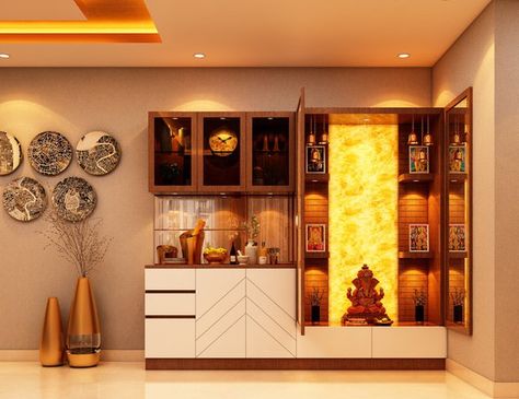 Crockery Units Modern, Crockery Cabinet Design, Modern Kitchen Cupboards, Crockery Unit Design, Crockery Design, Small Modern Kitchens, Tv Unit Furniture Design, Crockery Unit, Temple Design For Home