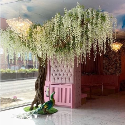 Large Outdoor Artificial Pink White Indoor Fake Wisteria Tree For Indoor Rainbow - Buy Artificial Tree Wedding Decoration White Flower Wisteria Tree,Guangzhou Factory Price Small Real Trunk Flower Tree Purple Wisteria Flowers Artificial Wisteria Tree,Indoor Artificial Wedding Tree For Wedding Decoration Artificial Cherry Blossom Tree Silk Cherry Flower Arch Product on Alibaba.com Wisteria Tree Wedding, Indoor Fake Tree, Plant Restaurant, Fake Indoor Trees, Forest Decorations, Pink Wisteria, Enchanted Forest Decorations, Deco Spa, Artificial Tree Branches