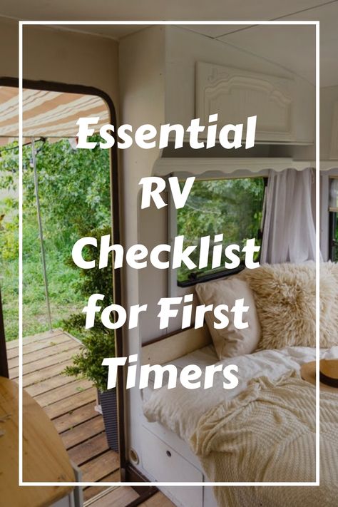 First Rv Trip Checklist, Tv Camping Checklist, Rv Essentials List, Rv Supplies Checklist, First Time Camper Checklist, First Time Rv Camping Checklist, Must Have Camper Accessories, Rv Supply Checklist, Rv Packing List Rv Checklist