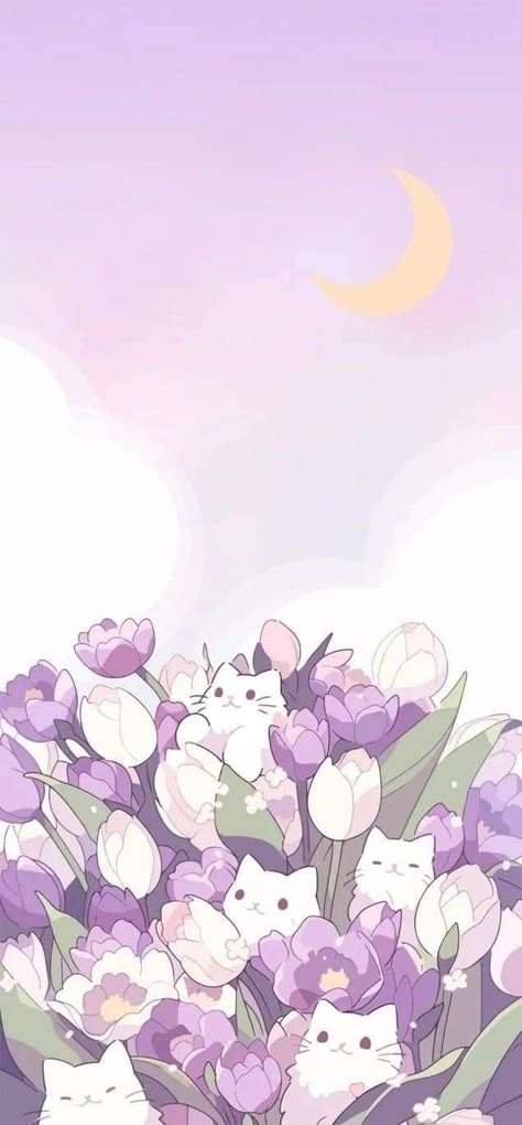 Cute Simple Wallpapers, Cool Wallpapers Art, Dessin Adorable, Kawaii Wallpaper, Pretty Wallpapers Backgrounds, Phone Background, Cat Wallpaper, Anime Scenery Wallpaper, Cute Animal Drawings