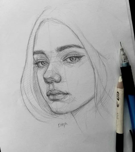 Portraiture Drawing, Art Sketches Pencil, Art Drawings Sketches Pencil, Beauty Art Drawings, Sketchbook Art Journal, Arte Sketchbook, Portrait Sketches, Art Drawings Sketches Creative, Pencil Art Drawings