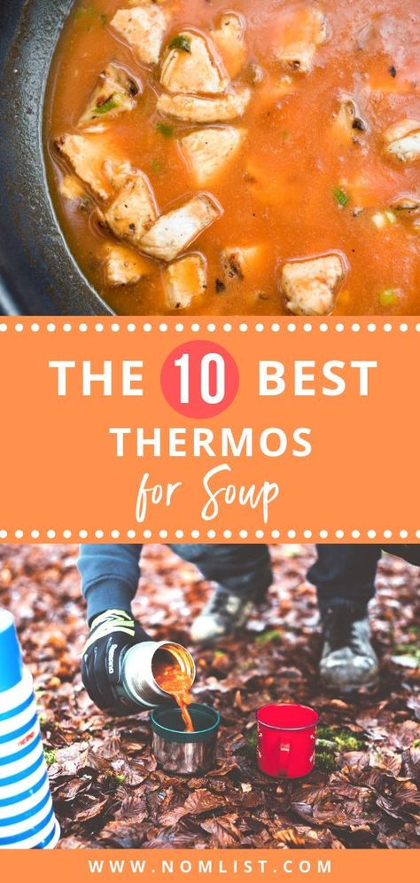 Get prepared for winter with the top thermos for soup or coffee. Of all of your options for a soup thermos, we found the top 10 best that keep food nice and warm or cold and come in just the right size! Great for gifting. #Thermos #HotSoup #FallSoup #FallProducts Thermos Recipes, Thermos Cooking, Thermos Soup, Food Thermos, Hot Coffee Drinks, Soup Thermos, Cold Brew Recipe, Must Have Kitchen Gadgets, Fall Soups